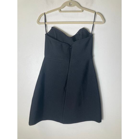 Bella Barnett Black Shalissa Strapless Diamond Mini Dress Sz L - Picture 2 of 2